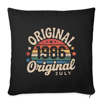 Original Juillet 1986 Anniversaire Vintage Retro - Housse de coussin décorative 45 x 45 cm - noir - Devant
