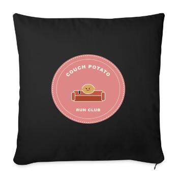 Couchpotato Laufclub Logo - Sofakissenbezug 45 x 45 cm - Schwarz - Vorne