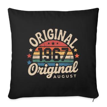 Original Août 1967 Vintage Anniversaire 1967 - Housse de coussin décorative 45 x 45 cm - noir - Devant