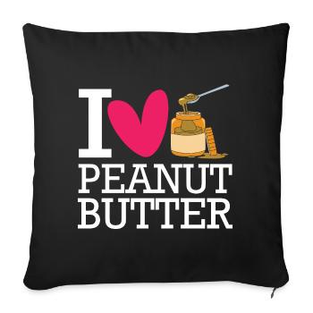 Pâte d’arachide - Housse de coussin décorative 45 x 45 cm - noir - Devant