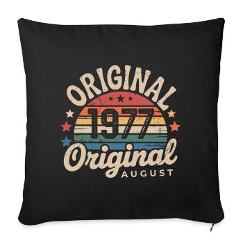 Original Août 1977 Vintage Anniversaire 1977 - Housse de coussin décorative 45 x 45 cm - noir - Devant