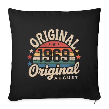 Original Août 1969 Vintage Anniversaire 1969 - Housse de coussin décorative 45 x 45 cm - noir - Devant