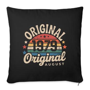 Original August 1979 Vintage Anniversary 1979 - Sofa pillowcase 17,3'' x 17,3'' (45 x 45 cm) - black - Front