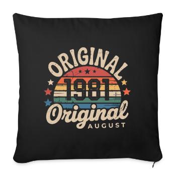 Original August 1981 Vintage Anniversary 1981 - Sofa pillowcase 17,3'' x 17,3'' (45 x 45 cm) - black - Front