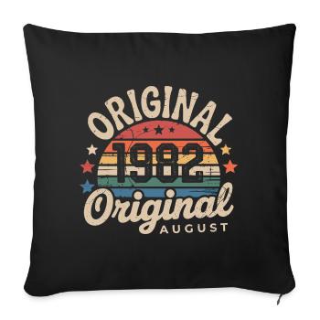 Original August 1982 Vintage Anniversary 1982 - Sofa pillowcase 17,3'' x 17,3'' (45 x 45 cm) - black - Front