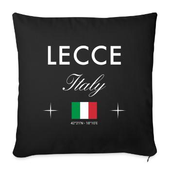 Lecce Italy Coordinates Travel Souvenir - Sofa pillowcase 17,3'' x 17,3'' (45 x 45 cm) - black - Front