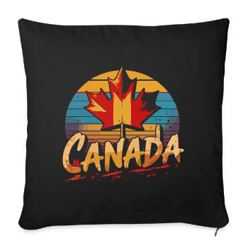 Canada Retro Maple Sunset - Sofa pillowcase 17,3'' x 17,3'' (45 x 45 cm) - black - Front