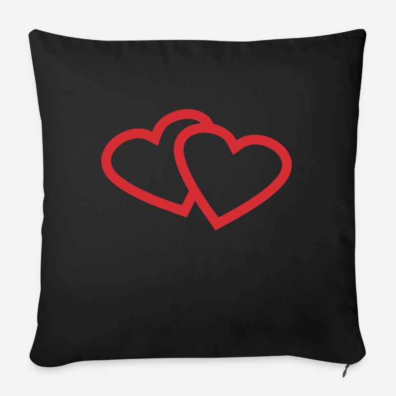 amour - Housse de coussin décorative 45 x 45 cm - noir