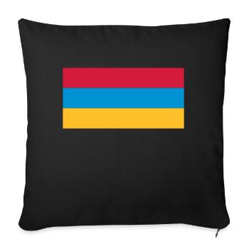 Arménie (V) - Housse de coussin décorative 45 x 45 cm - noir - Devant