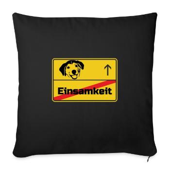 Ortsschild Hund Hunde Tier Haustier Liebe Geschenk - Sofakissenbezug 45 x 45 cm - Schwarz - Vorne