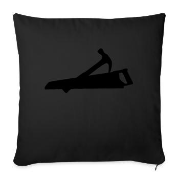 marteau_scie - Housse de coussin décorative 45 x 45 cm - noir - Devant