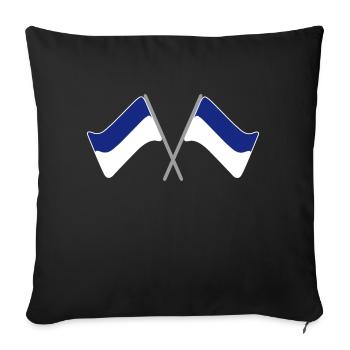 Flag blue-white | Flag | Football | Stadion - Sofa pillowcase 17,3'' x 17,3'' (45 x 45 cm) - black - Front