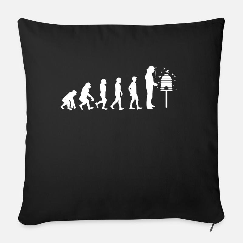 cadeau T-shirt - Apiculteurs Evolution - Housse de coussin décorative 45 x 45 cm - noir