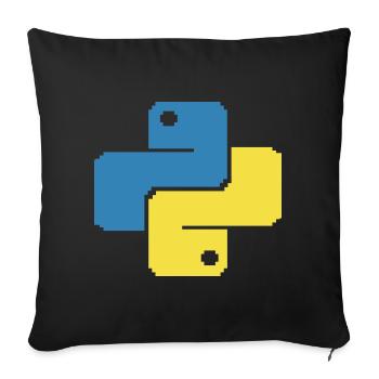 Python Pixelart - Sofakissenbezug 45 x 45 cm - Schwarz - Vorne