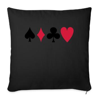 poker - Sofakissenbezug 45 x 45 cm - Schwarz - Vorne