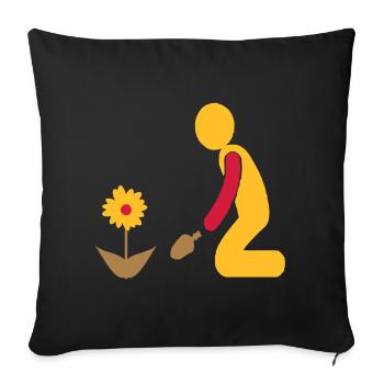jardin - Housse de coussin décorative 45 x 45 cm - noir - Devant