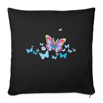 Butterflies Butterflies Insects Spring Summer - Sofa pillowcase 17,3'' x 17,3'' (45 x 45 cm) - black - Front