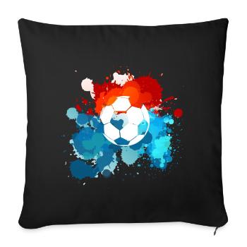 Fussball Farben. Geschenkidee! - Sofakissenbezug 45 x 45 cm - Schwarz - Vorne