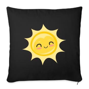 Sun - Sunbeams Sunlight Summer Fun - Sofa pillowcase 17,3'' x 17,3'' (45 x 45 cm) - black - Front