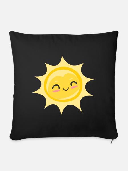 Sun - Sunbeams Sunlight Summer Fun - Sofa pillowcase 17,3'' x 17,3'' (45 x 45 cm) - black