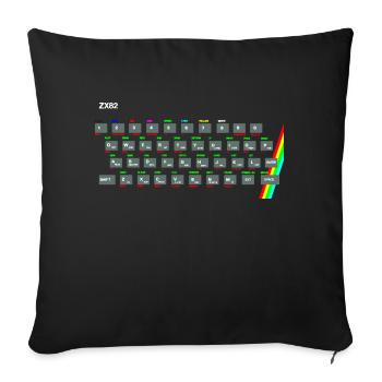 ZX81 (Zed-Ex) Spectrum Keyboard - Sofa pillowcase 17,3'' x 17,3'' (45 x 45 cm) - black - Front