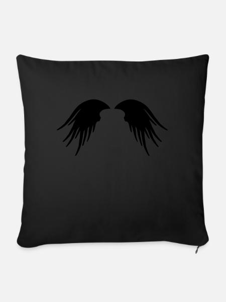 wings_fantasy_art - Housse de coussin décorative 45 x 45 cm - noir