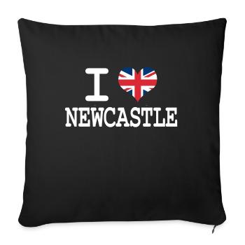 j'aime Newcastle - Housse de coussin décorative 45 x 45 cm - noir - Devant