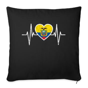 Equateur drapeau Equateur Quito Patriot cadeau - Housse de coussin décorative 45 x 45 cm - noir - Devant