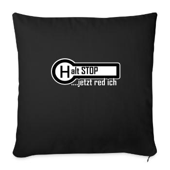 stop now I am red witty saying shirt - Sofa pillowcase 17,3'' x 17,3'' (45 x 45 cm) - black - Front