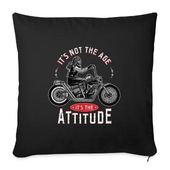 Idée cadeau de motocycliste motard ancien - Housse de coussin décorative 45 x 45 cm - noir - Devant