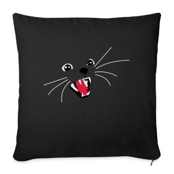 Bad Cat - Sofa pillowcase 17,3'' x 17,3'' (45 x 45 cm) - black - Front