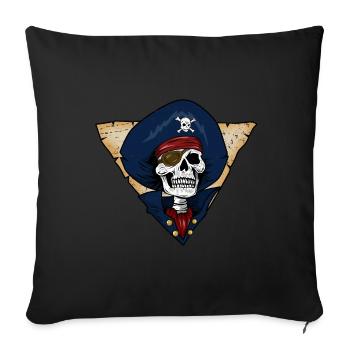 Pirate skeleton treasure chest HARIZ Halloween horror - Sofa pillowcase 17,3'' x 17,3'' (45 x 45 cm) - black - Front
