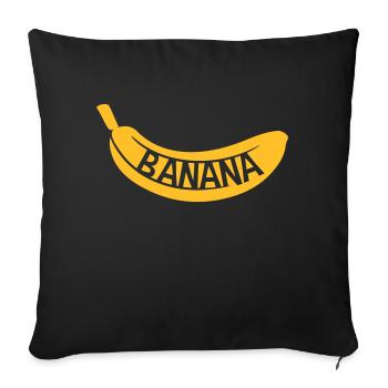 gelb text banana logo obst banane lecker gesund es - Sofakissenbezug 45 x 45 cm - Schwarz - Vorne