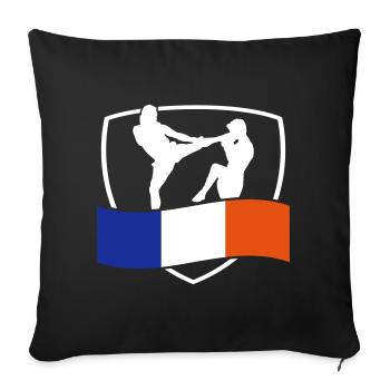 arts martiaux - Housse de coussin décorative 45 x 45 cm - noir - Devant