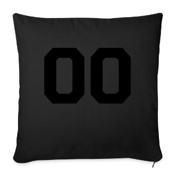 00_nummer_f1 - Sofakissenbezug 45 x 45 cm - Schwarz - Vorne