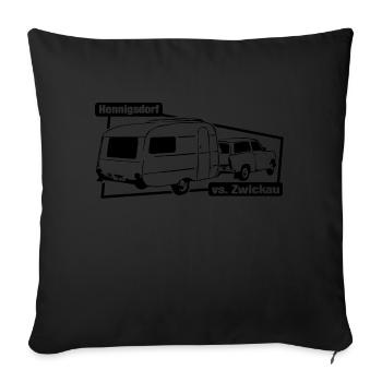 Qek Junior vs  Trabi Queck - Sofakissenbezug 45 x 45 cm - Schwarz - Vorne
