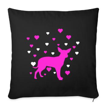 Chihuahua - Sofa pillowcase 17,3'' x 17,3'' (45 x 45 cm) - black - Front