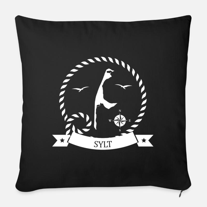 T-Shirt Sylt - Ich liebe Sylt - Sofakissenbezug 45 x 45 cm - Schwarz