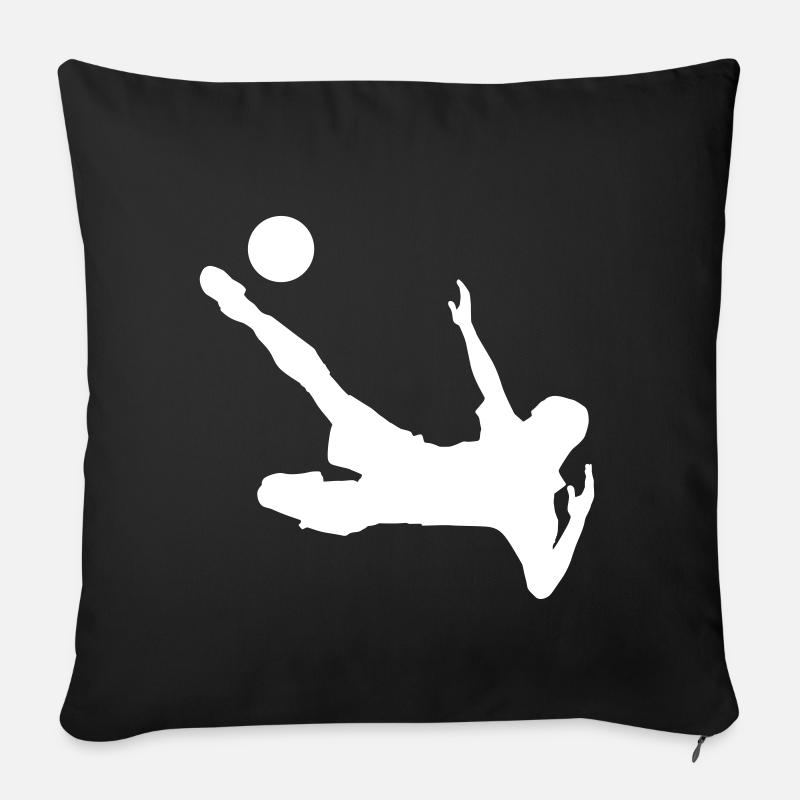 Footballeurs - Housse de coussin décorative 45 x 45 cm - noir
