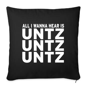 TECHNO all i want hear is below and below - Sofa pillowcase 17,3'' x 17,3'' (45 x 45 cm) - black - Front