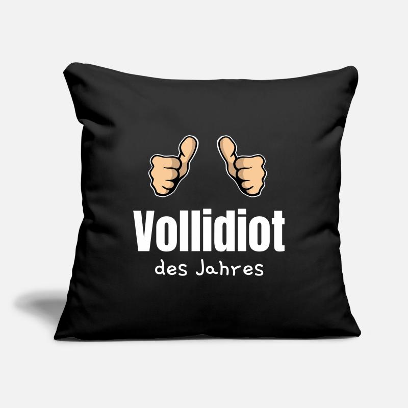 Vollidiot des Jahres Trottel Dulli Geschenk Daumen Sofakissenbezug 45 x 45 cm