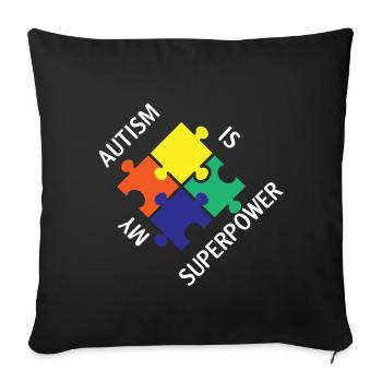 L'autisme est ma blague de superpuissance - Housse de coussin décorative 45 x 45 cm - noir - Devant