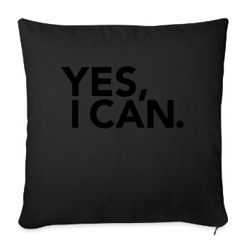 Yes, I Can - Housse de coussin décorative 45 x 45 cm - noir - Devant