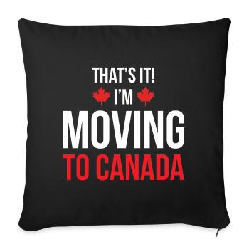 Déménager au Canada - Housse de coussin décorative 45 x 45 cm - noir - Devant