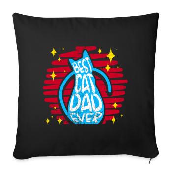 Best Cat Dad Ever Kitty Cats Retro Gift - Sofa pillowcase 17,3'' x 17,3'' (45 x 45 cm) - black - Front