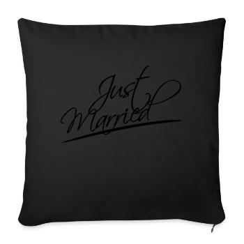 Just Married Logo Design - Housse de coussin décorative 45 x 45 cm - noir - Devant