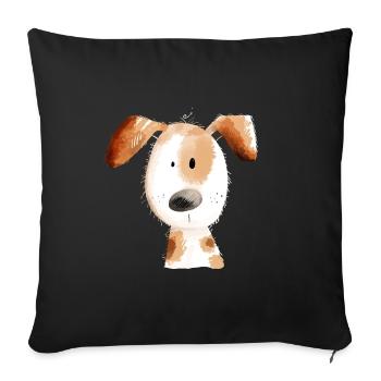 Chien doux Pour les amoureux des chiens - Housse de coussin décorative 45 x 45 cm - noir - Devant