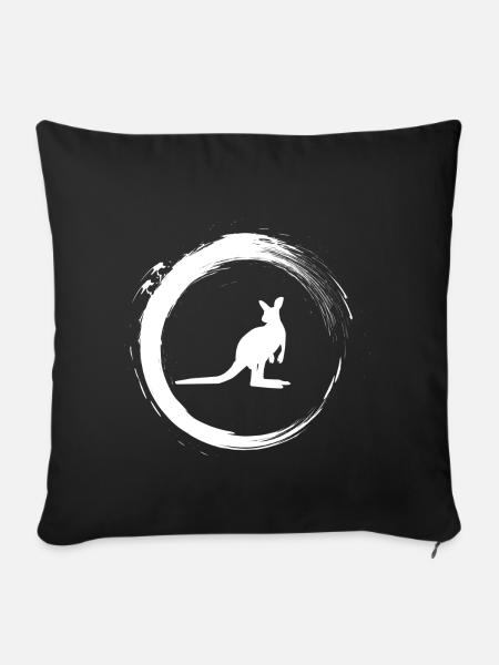 Kangaroo white - Sofakissenbezug 45 x 45 cm - Schwarz