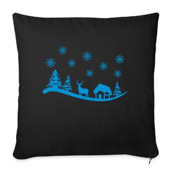 Winter Landcape - Sofa pillowcase 17,3'' x 17,3'' (45 x 45 cm) - black - Front