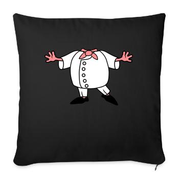chef cuisinier tablier de corps cuisine restaurant surtout - Housse de coussin décorative 45 x 45 cm - noir - Devant